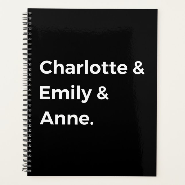 Agenda Brontë Sisters I - Charlotte & Emily & Anne (Frente)