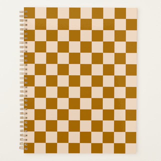 Agenda Brown and beige checkerboard pattern (Frente)