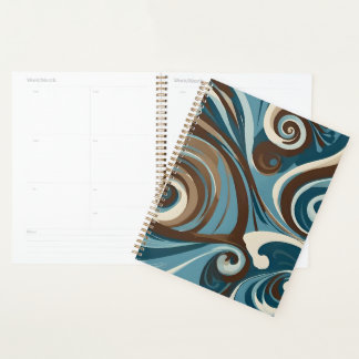 Agenda Brown, Blue, and Cream Abstract