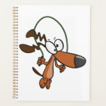 Agenda Brown Cartoon Dog Skipping Jump Rope<br><div class="desc">Organize your fitness goals and daily schedule with this whimsical skipping puppy spiral planner. The cover showcases a funny brown cartoon dog jumping rope, providing a boost of gym motivation every time you plan your week. This planner is perfect for students, fitness lovers, or busy pet owners who want to...</div>