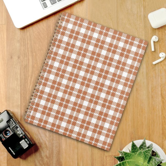 Agenda Brown Plaid Pattern Planner (Criador carregado)
