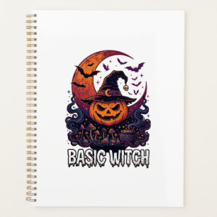 Agenda Bruxa Básica de Abóbora de Halloween Crescente Lua