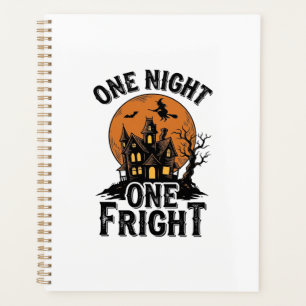 Agenda Bruxa da Lua Gráfica Vintage de Halloween Assombra