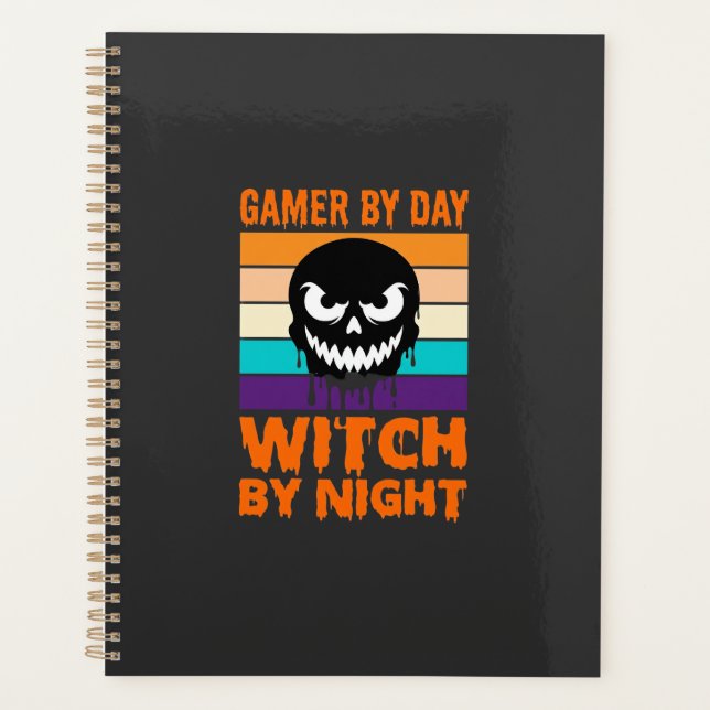 Agenda Bruxa Gamer Halloween Crânio Retro (Frente)