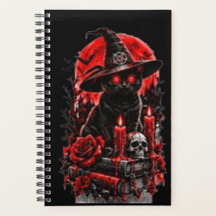 Agenda Bruxa Gótica Gato Preto Halloween Caveira Vela Des