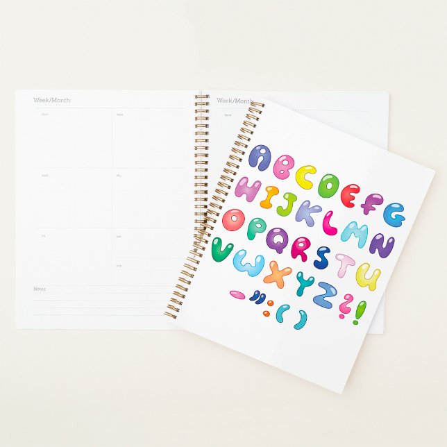 Agenda Bubble Alphabet Letters Kids Typography (Criador carregado)