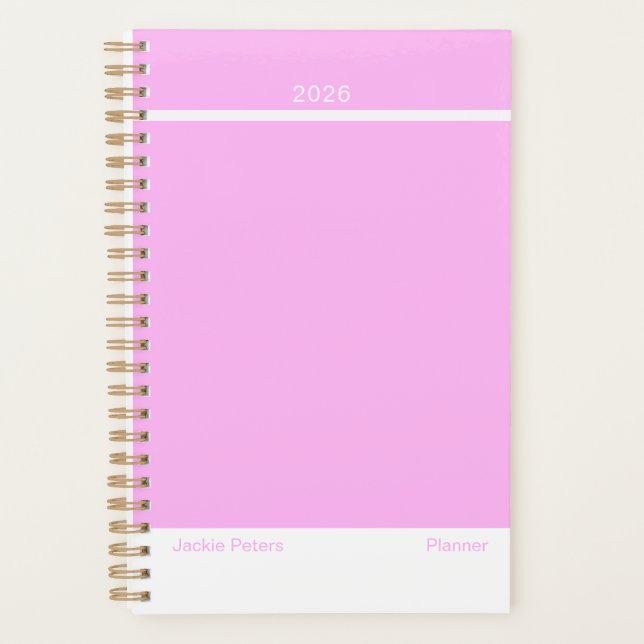 Agenda Bubblegum Pink Minimalist Planner (Frente)