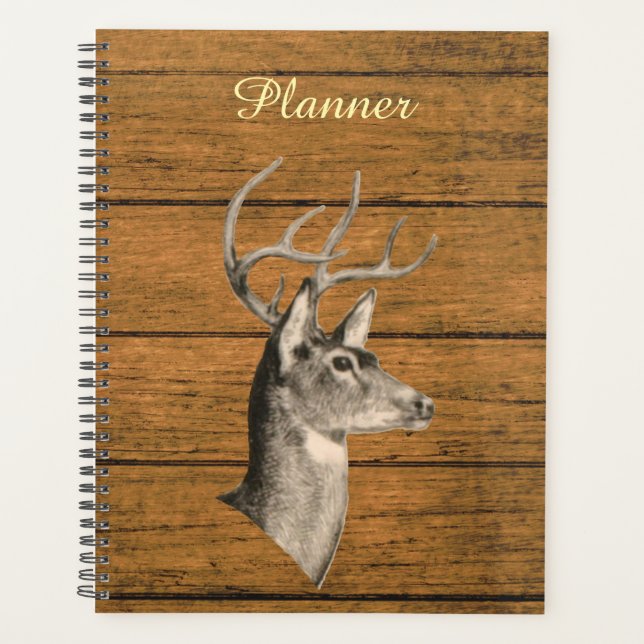 Agenda Buck Head On Wood Grain Planner (Frente)