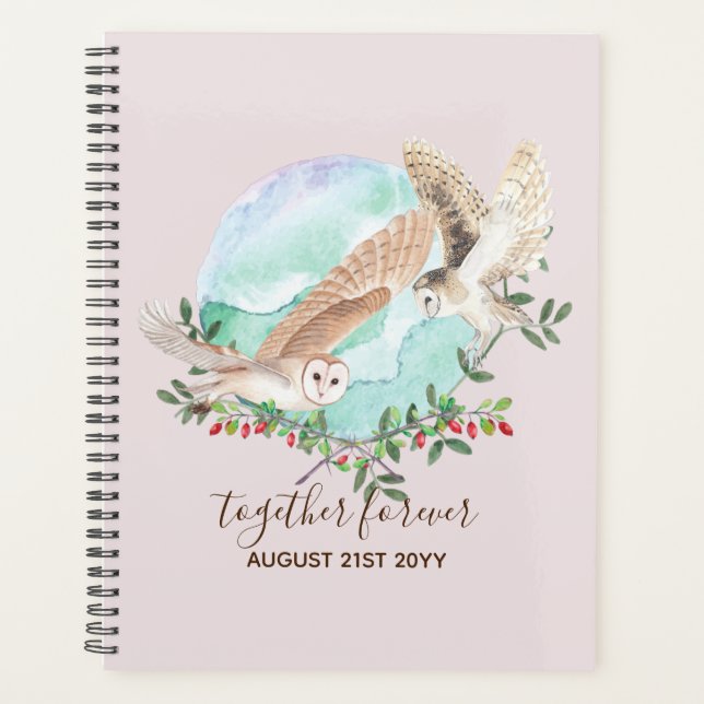 Agenda BUDGET Newlyweds Casamentos Personalizados OWLS (Frente)