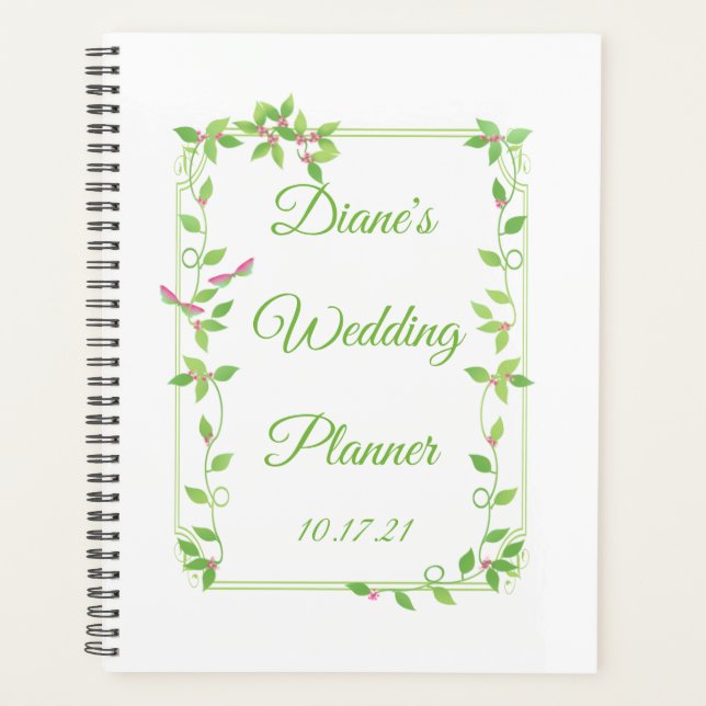 Agenda Buds Rosa no Casamento de Ivy Verde (Frente)