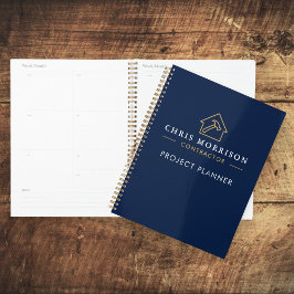Agenda Building Construction Navy Blue Gold Project