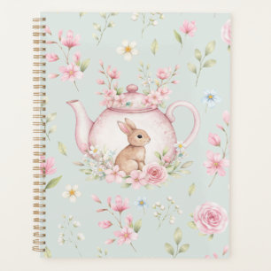 Agenda Bule de Coelho Caprichoso Caderno Floral Primavera