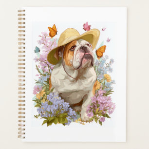 Agenda Bulldog de Jardim � Cão Engraçado Floral