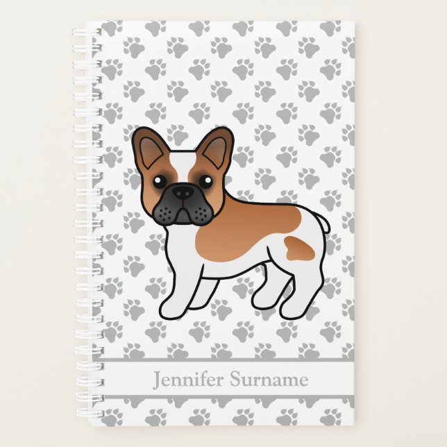 Agenda Bulldog Francês de Patas Vermelhas Cachorro de Des (Frente)