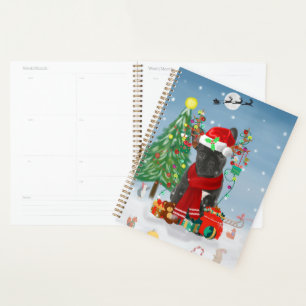 Agenda Bulldog Francês na Neve com Presentes de Natal