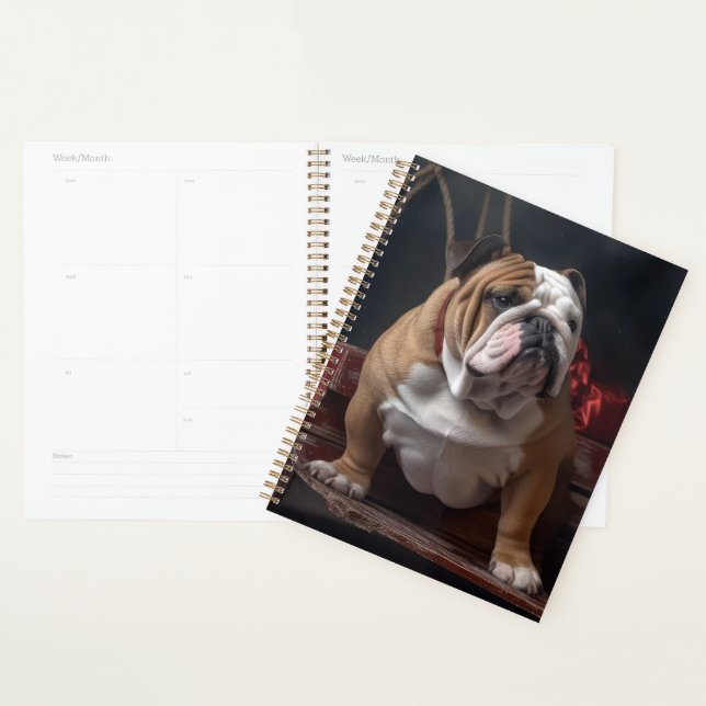 Agenda Bulldog Snowy Sleigh Decência de Natal (Exibição)