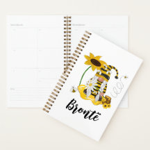Bumble Bee Sunflower Personalised Gnomo Planner