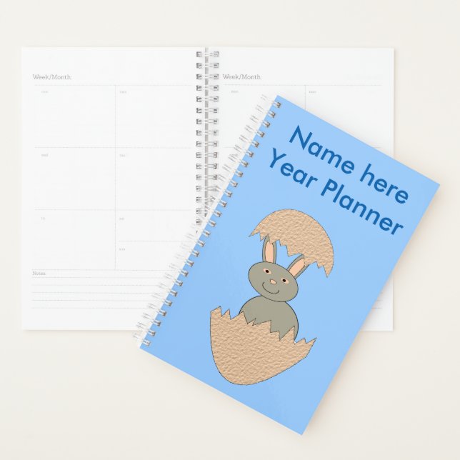 Agenda Bunny Hatching do Egg Weird Custom Planner (Exibição)