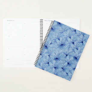 Agenda Buquê de Flores Selvagens Azuis de Aquarela Pessoa