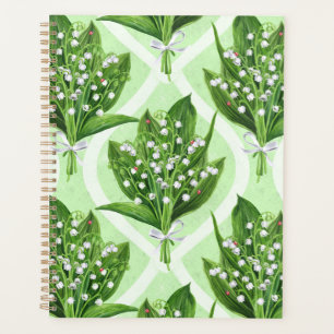 Agenda Buquê de lilly das flores do vale em verde