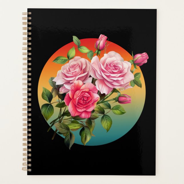 AGENDA BUQUÊ DE ROSAS FLORAIS VINTAGE (Frente)
