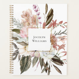 Agenda Buquê Floral Feminino Russo com Nome