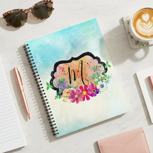Agenda Buquê Floral Romântico de Quadro Negro Elegante