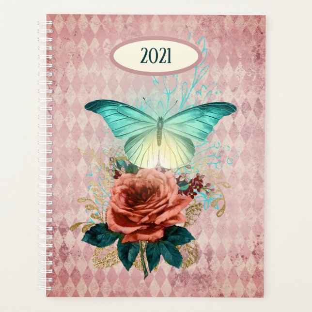 Agenda Buquê Luna Moth Personalizado (Frente)