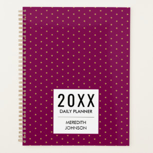 Agenda Burgundy Amarelo Dourado Pontos Daily