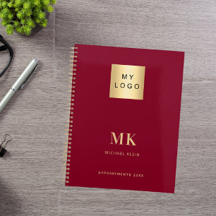 Agenda Burgundy gold monogramas rubrica 2026