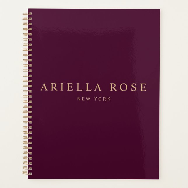 Agenda Burgundy Moderno Profissional Elegante (Frente)