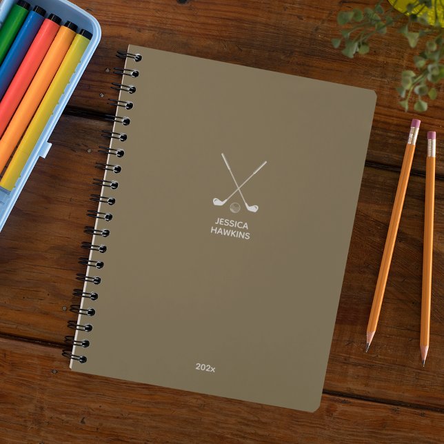 Agenda Burlap Brown Golf Club Personal Weekly (Criador carregado)