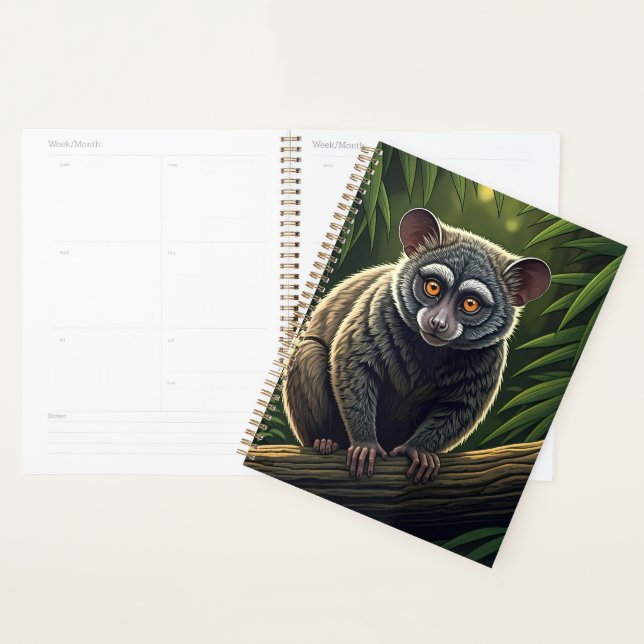 Agenda Bush Baby Perched on Jungle Branch (Exibição)