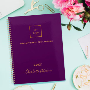 Agenda Business logo purple gold elegant monogram 2023