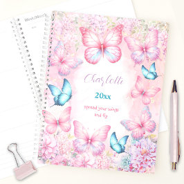 Agenda Butterfly Pink Purple Colorful Floral Girname