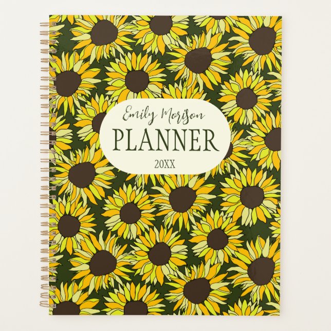 Agenda cabeça de girassol flor de verão (Frente)