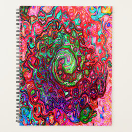 Agenda Cabeça Vermelha De Água Abstrato Retro Líquido