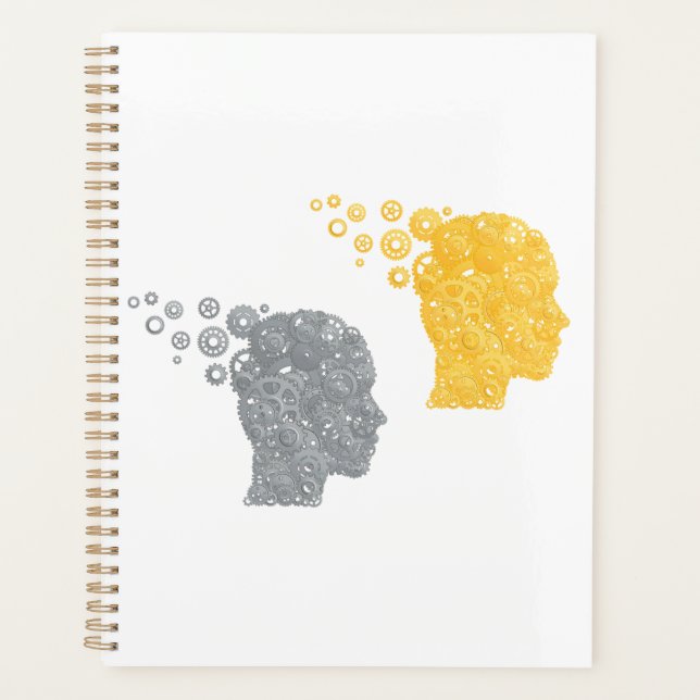 Agenda Cabeças de Engrenagem de Poder Cerebral Steampunk (Frente)
