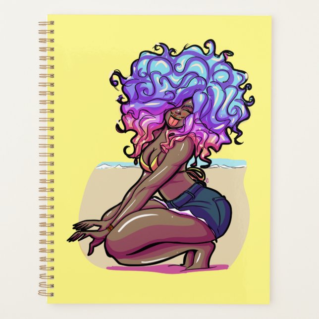Agenda Cabelo Curvo Colorido (Frente)