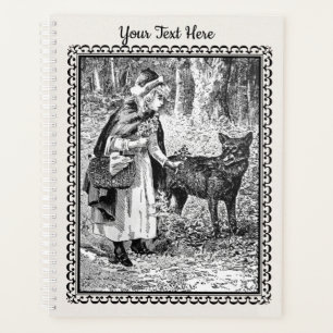 Agenda Cabelo Vermelho Vintage Black White Desenho