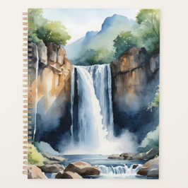 Agenda Cachoeira pintada à aquarela
