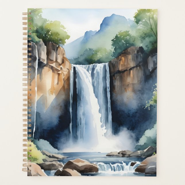 Agenda Cachoeira pintada à aquarela (Frente)