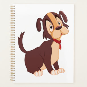 Agenda Cachorrinho Marrom Sentado Doce Cachorro Feliz