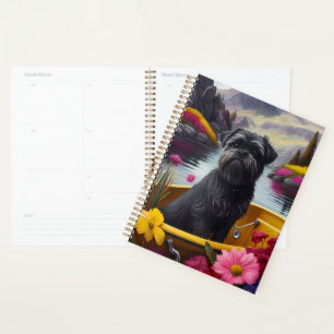 Agenda Cachorro Affenpinscher sobre um remo: Uma aventura