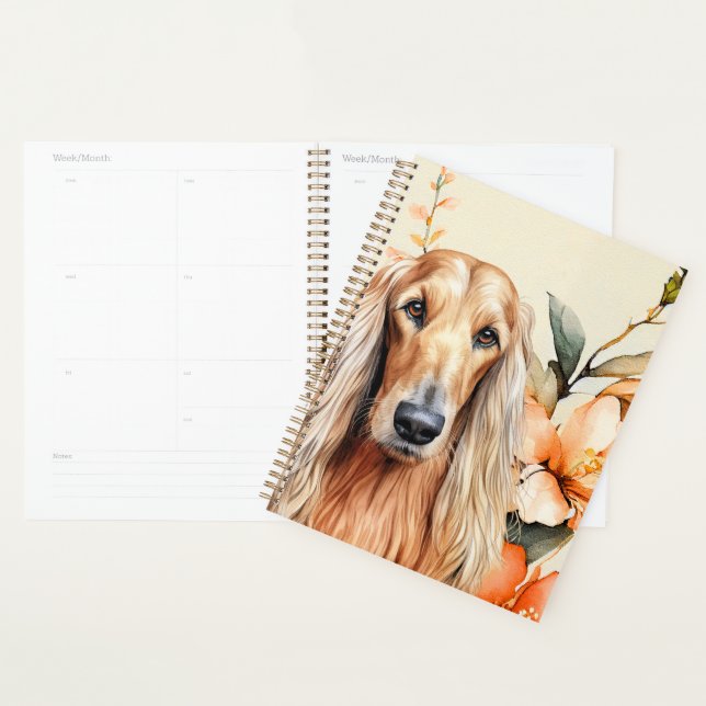 Agenda Cachorro Afghan Hound e Lírios de Pêssego (Exibição)