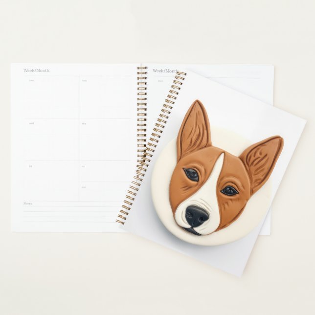 Agenda Cachorro Basenji Inspirado em 3D (Exibição)
