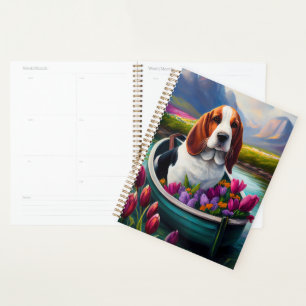 Agenda Cachorro Basset em um remo: Uma aventura cênica