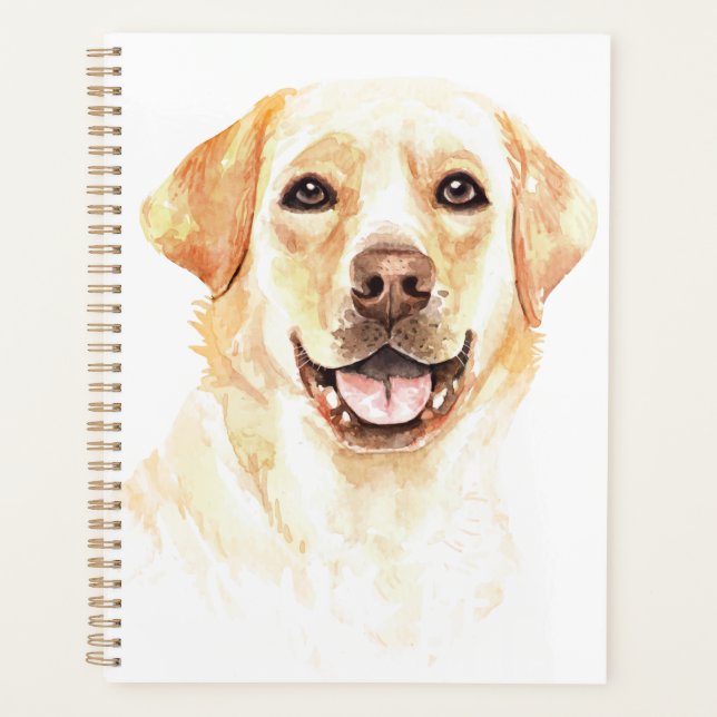 Agenda Cachorro Cachorro Amarelo Aquarela Labrador Retrie (Frente)