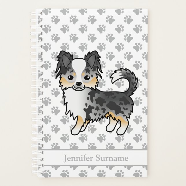Agenda Cachorro Casaco Chihuahua Azul e Texto Personaliza (Frente)