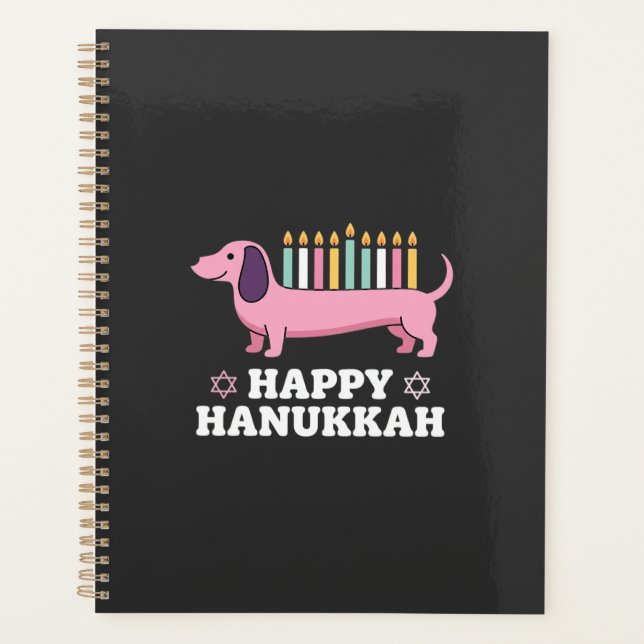 Agenda Cachorro Dachshund Feliz Hanukkah (Frente)